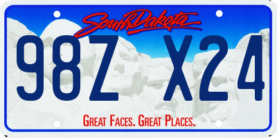 SD license plate 98ZX24