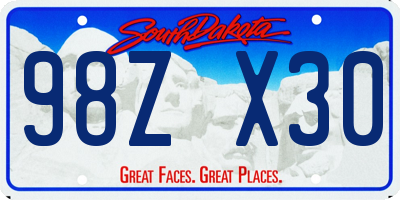 SD license plate 98ZX30