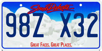 SD license plate 98ZX32