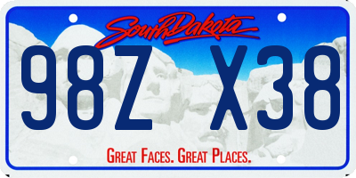 SD license plate 98ZX38