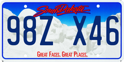 SD license plate 98ZX46