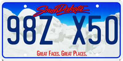 SD license plate 98ZX50