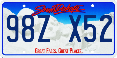 SD license plate 98ZX52