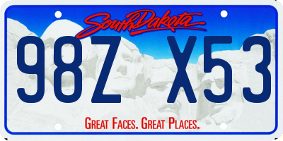 SD license plate 98ZX53