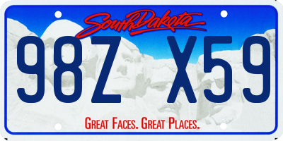 SD license plate 98ZX59