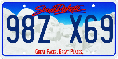SD license plate 98ZX69