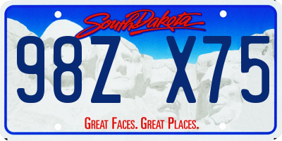 SD license plate 98ZX75