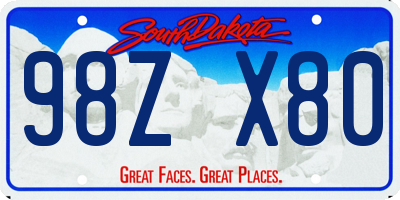 SD license plate 98ZX80