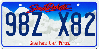 SD license plate 98ZX82