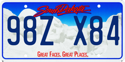 SD license plate 98ZX84