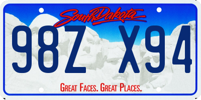 SD license plate 98ZX94