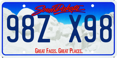 SD license plate 98ZX98