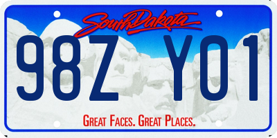 SD license plate 98ZY01