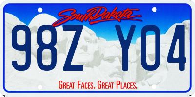 SD license plate 98ZY04