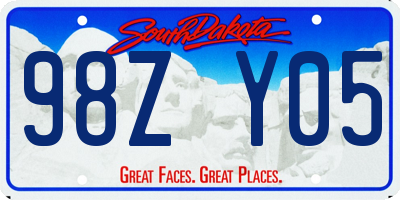 SD license plate 98ZY05