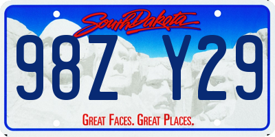 SD license plate 98ZY29