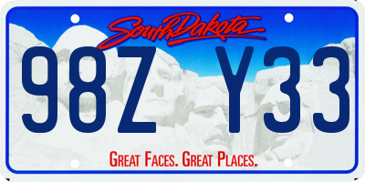 SD license plate 98ZY33