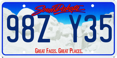 SD license plate 98ZY35
