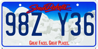 SD license plate 98ZY36