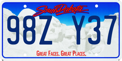 SD license plate 98ZY37