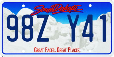 SD license plate 98ZY41
