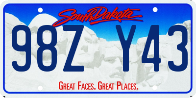 SD license plate 98ZY43