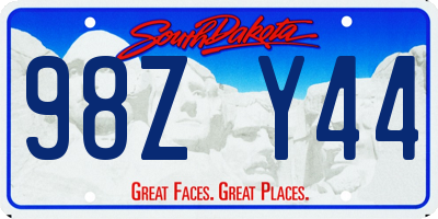 SD license plate 98ZY44