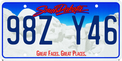 SD license plate 98ZY46