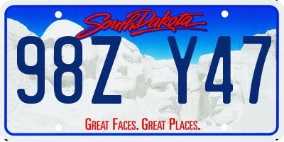 SD license plate 98ZY47
