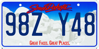 SD license plate 98ZY48