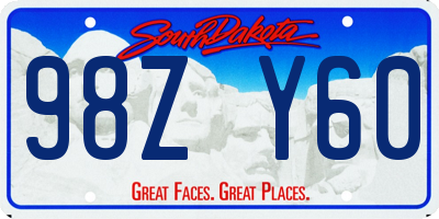 SD license plate 98ZY60