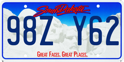SD license plate 98ZY62