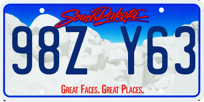 SD license plate 98ZY63