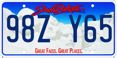 SD license plate 98ZY65