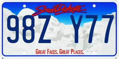 SD license plate 98ZY77