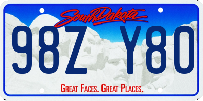 SD license plate 98ZY80