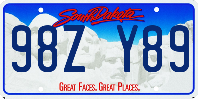 SD license plate 98ZY89