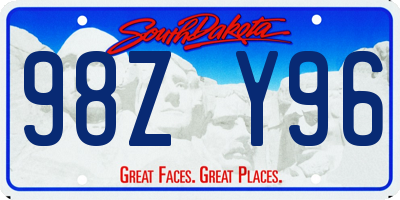 SD license plate 98ZY96