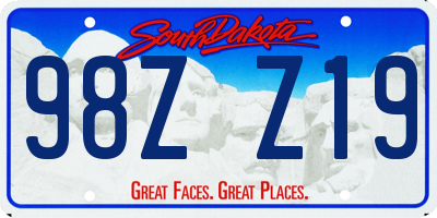 SD license plate 98ZZ19