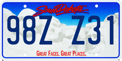 SD license plate 98ZZ31