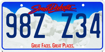 SD license plate 98ZZ34
