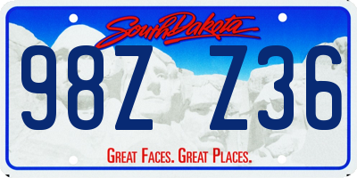 SD license plate 98ZZ36