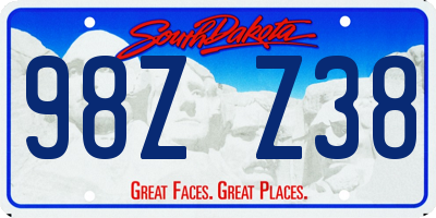 SD license plate 98ZZ38
