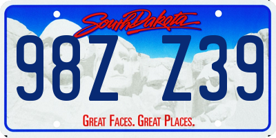 SD license plate 98ZZ39
