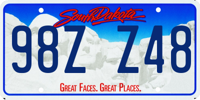 SD license plate 98ZZ48