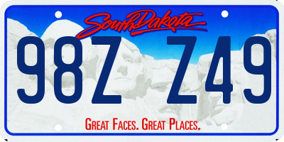 SD license plate 98ZZ49