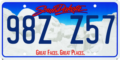 SD license plate 98ZZ57