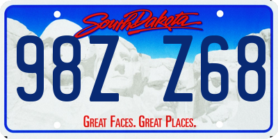 SD license plate 98ZZ68