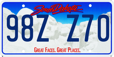 SD license plate 98ZZ70