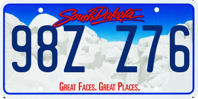 SD license plate 98ZZ76